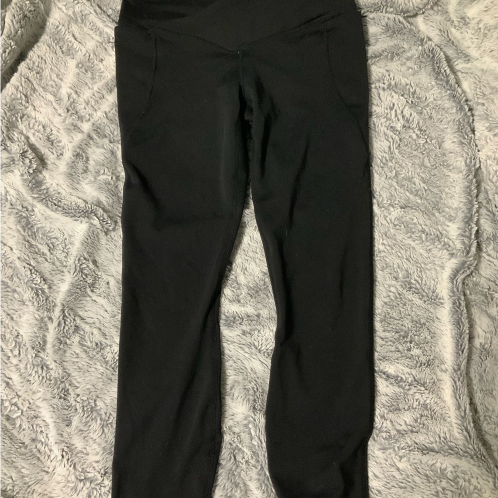 Fabletics Black Leggings Cross Waist